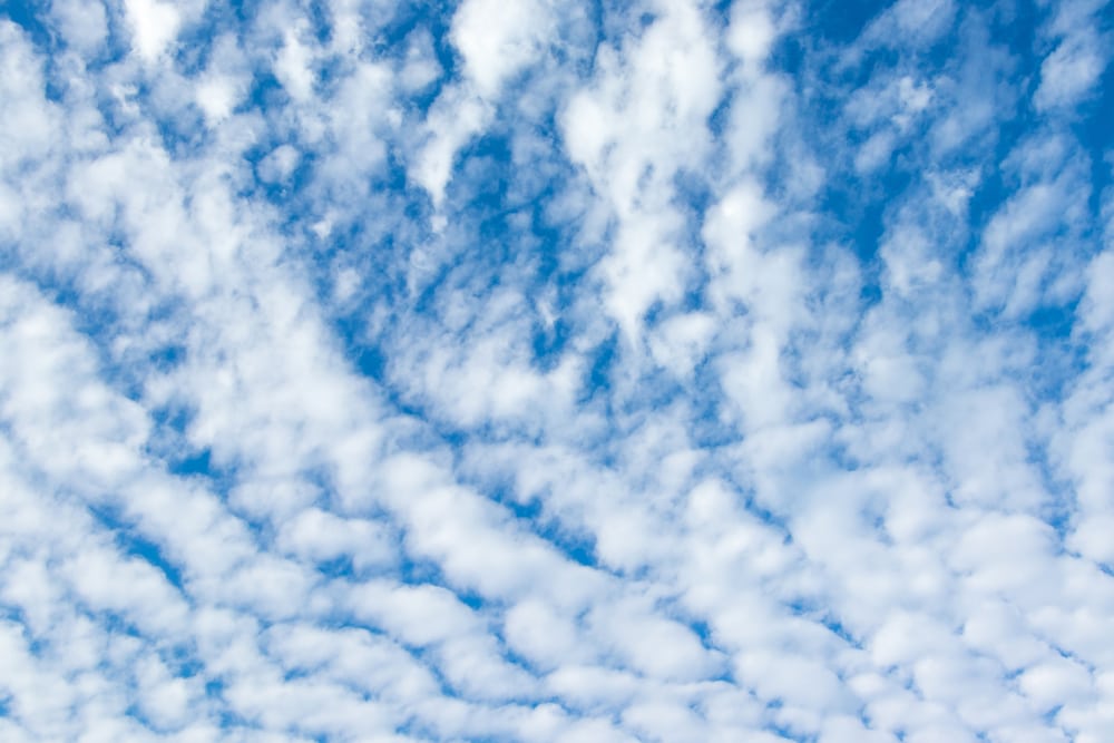 White Cirrocumulus clouds in the blue sky