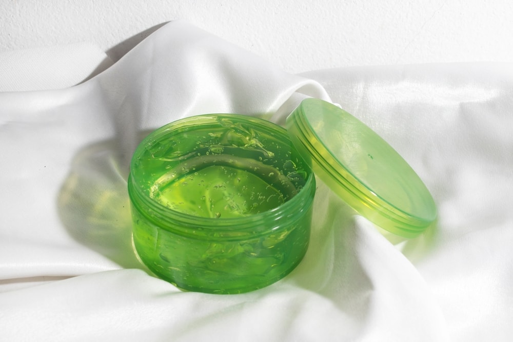 aloe vera in a green container 
