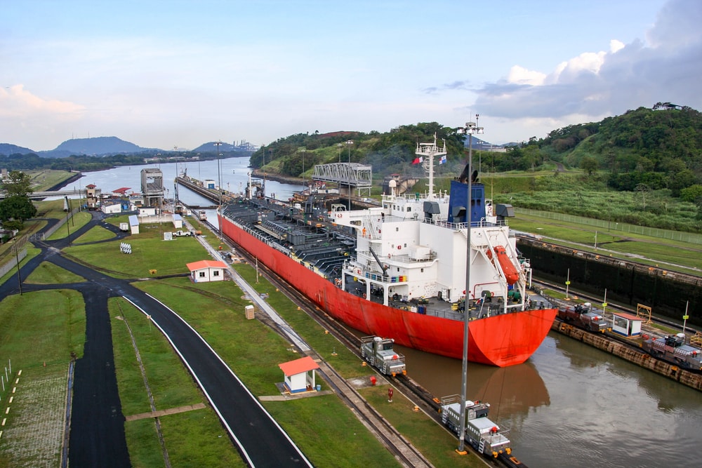Ship staying in panama canal