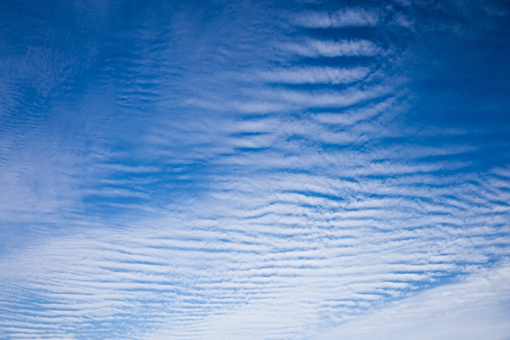 Altostratus clouds on blue sky