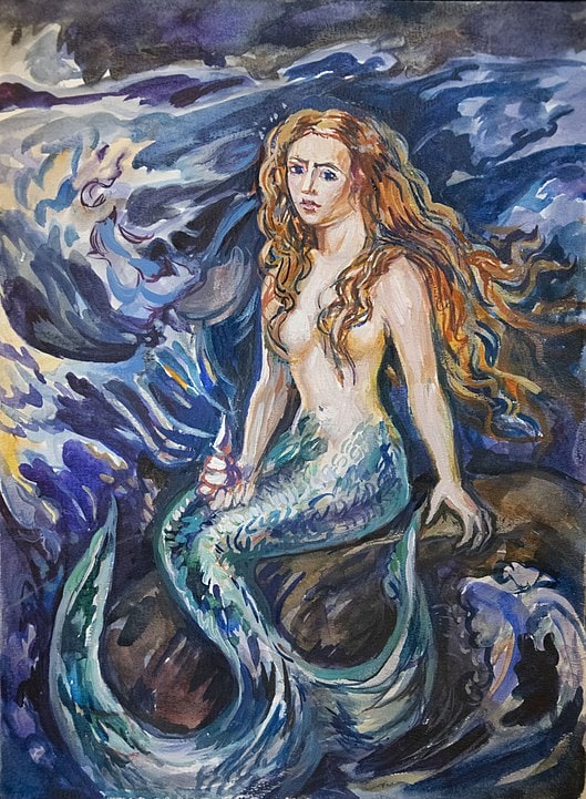 Painting of the little mermaid