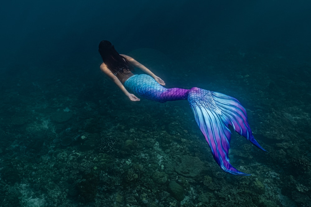 Mermaid swimming under the ocean