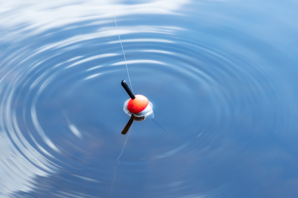 Buoy floating on water with its hook