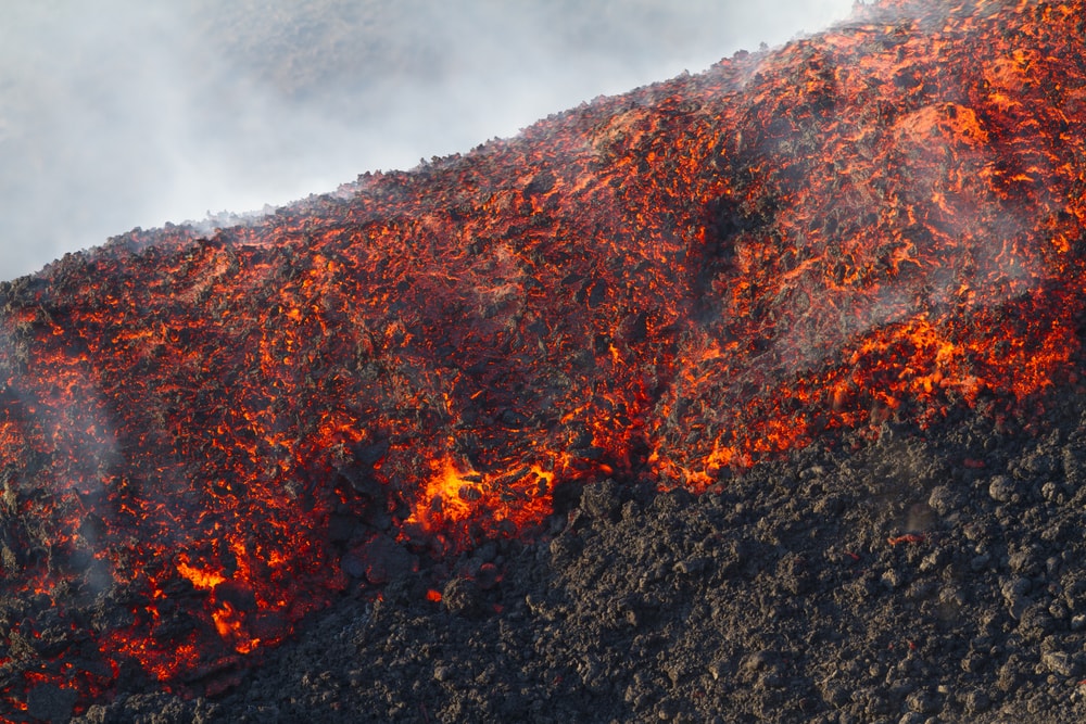 close up of an AA lava from Mt. Etna