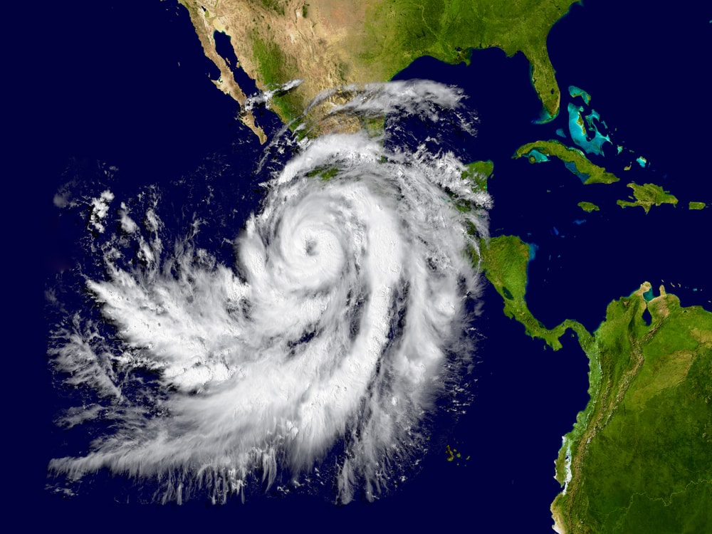 Hurricane Patricia approaching a land