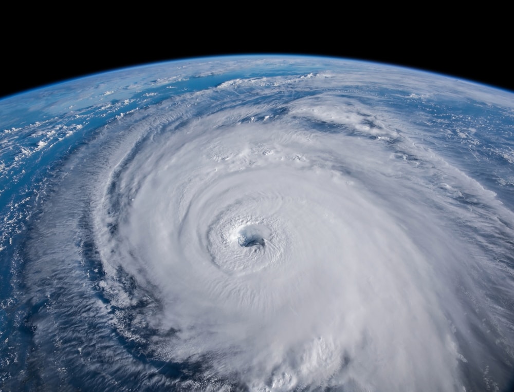 Satellite photo of a cyclone