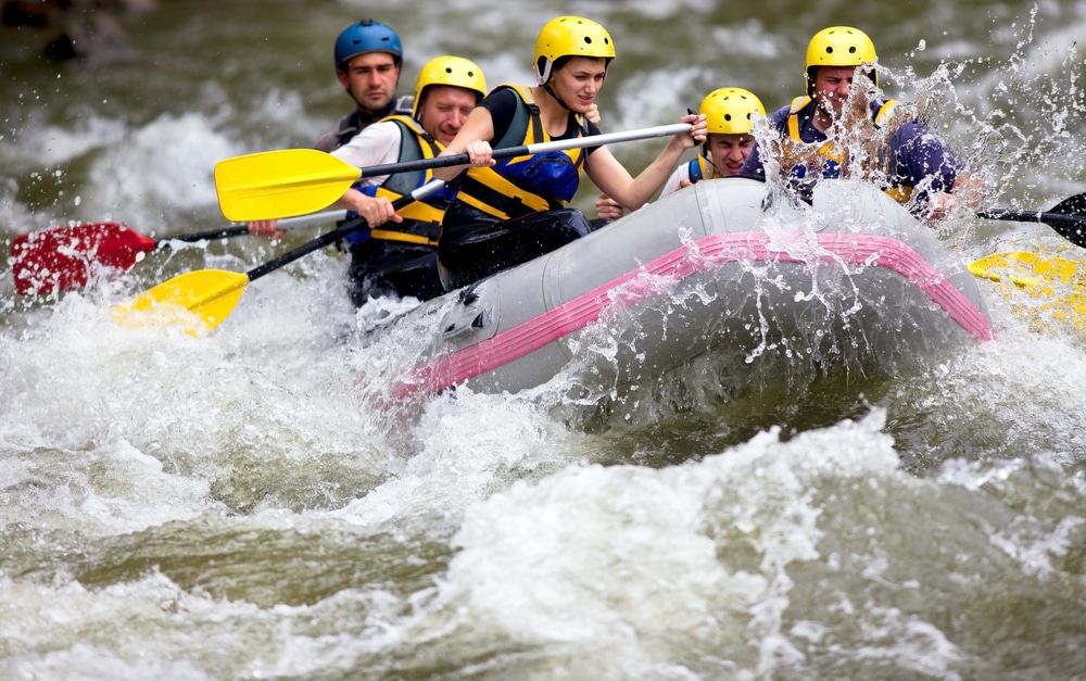 whitewater rafting in the river