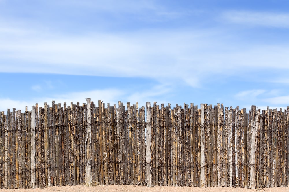 a wooden coyote fence