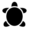black and white sea turtle icon