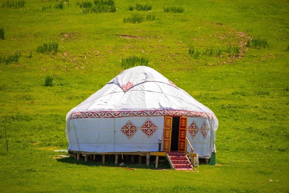 an ancient yurt with special patterns