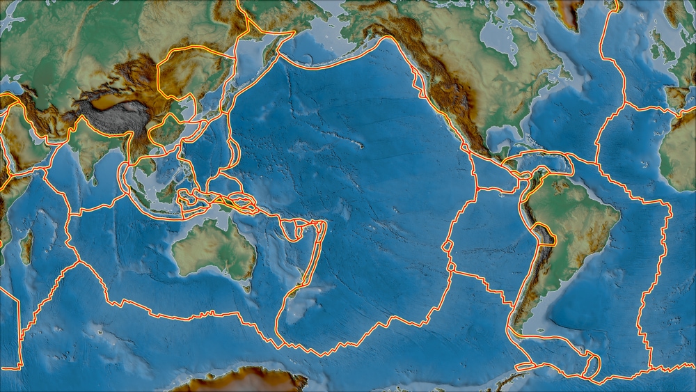 Illustration of the pacific ring of fire