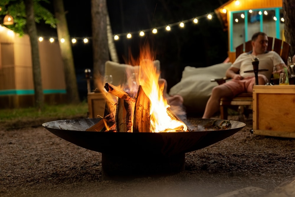 campfire in a firepit 