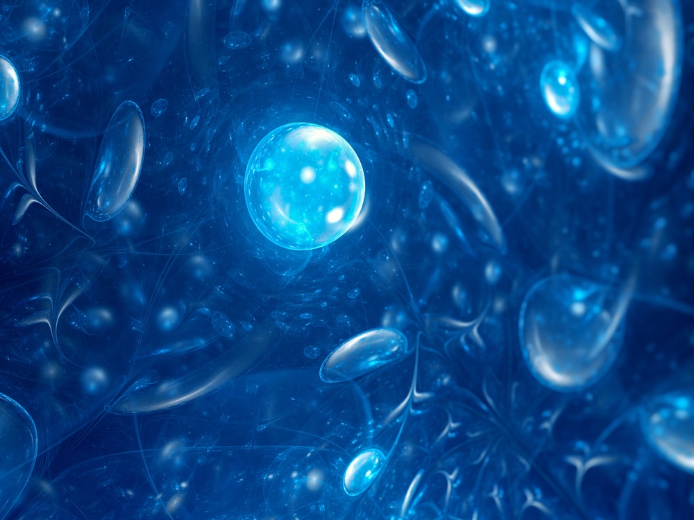 Illustration of a blue blood cells