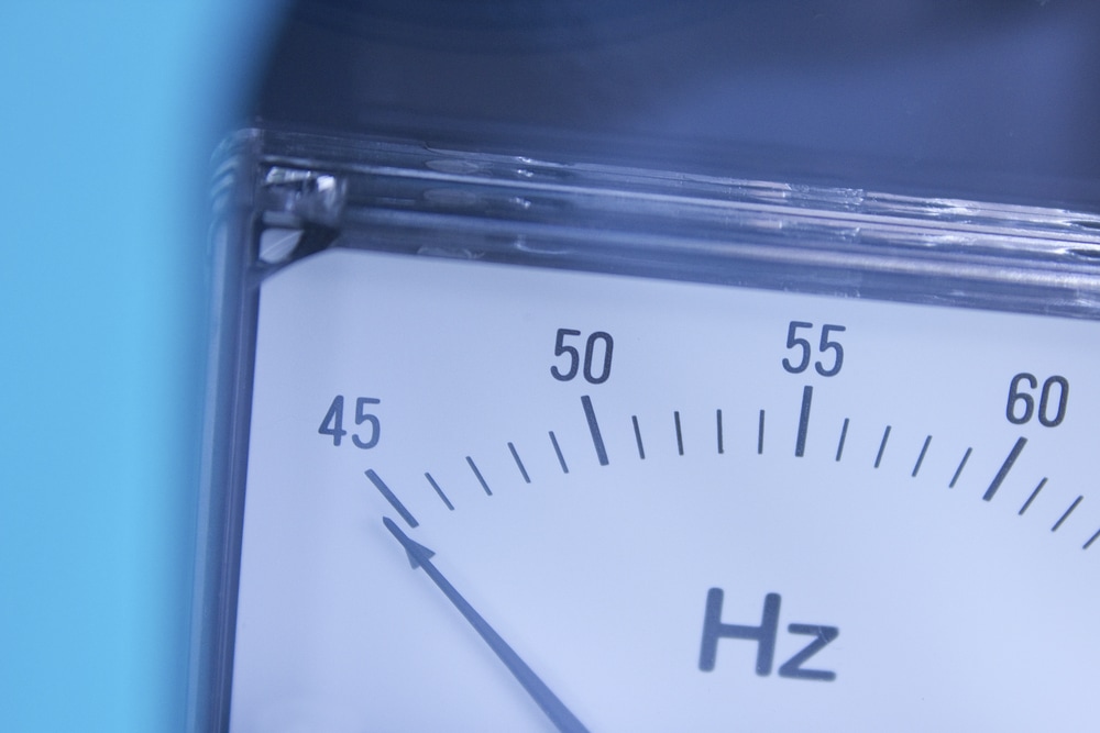 Close up of a hertz frequency meter