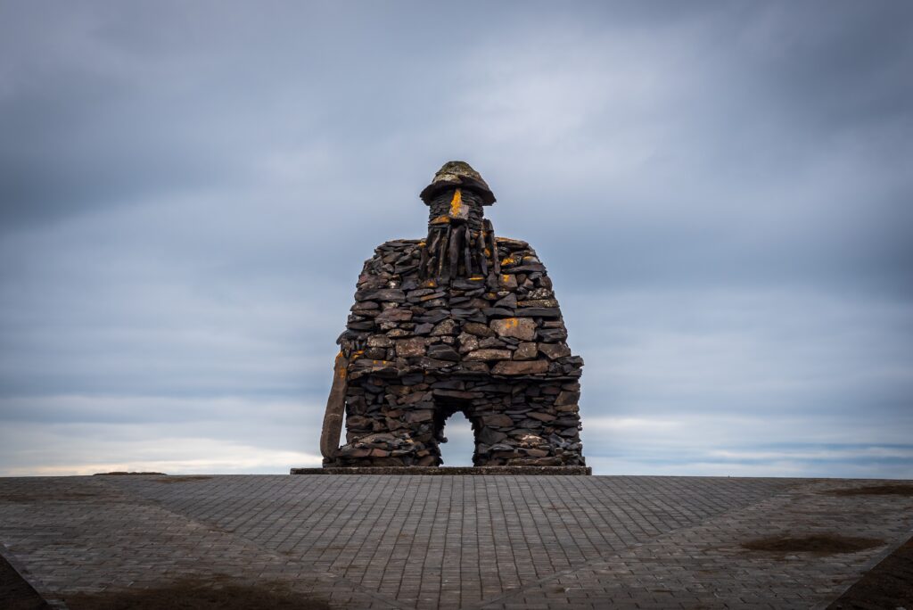 Bárður Saga Snæfellsás Statue in Arnarstapi Iceland