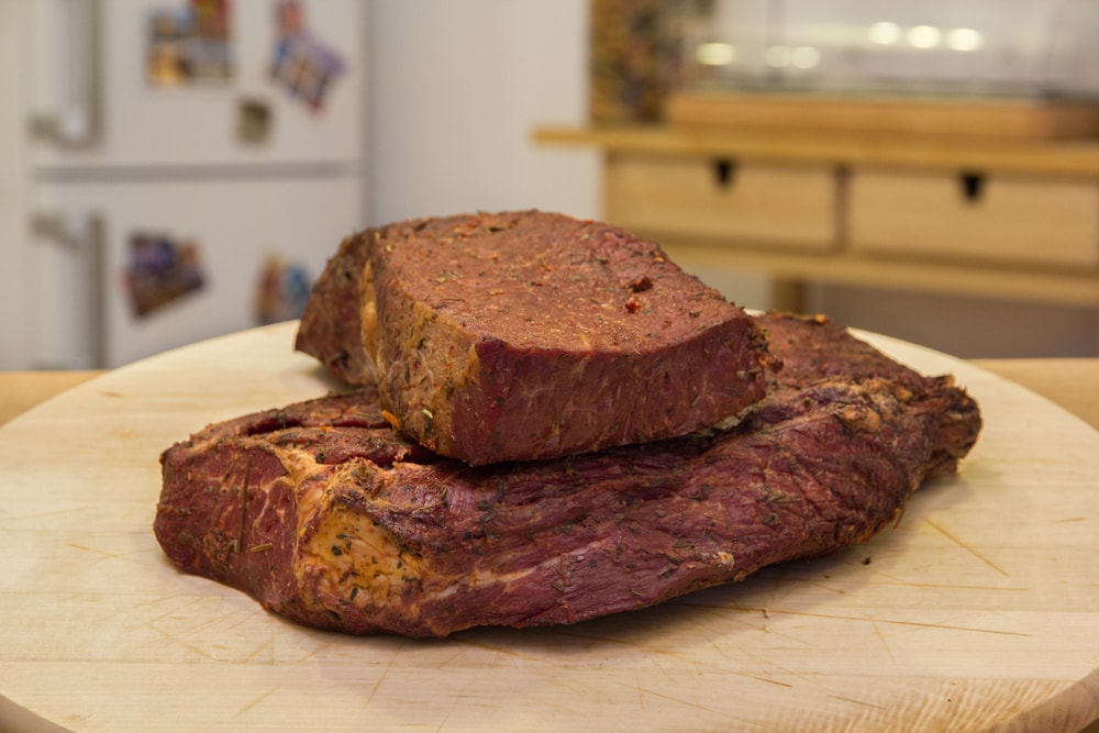 A home made beef pemmican on a table
